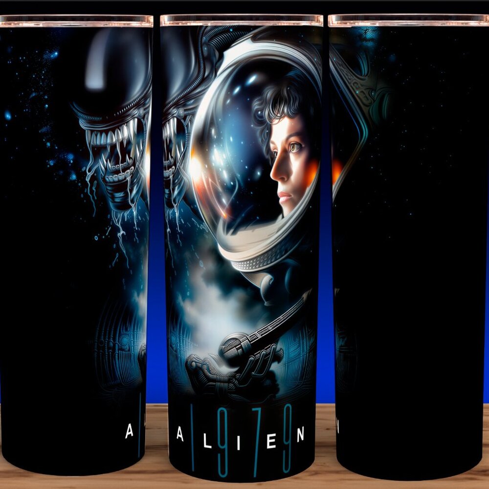 Alien 1979 Xenomorph and Ripley Horror Cup Mug Tumbler 20oz
